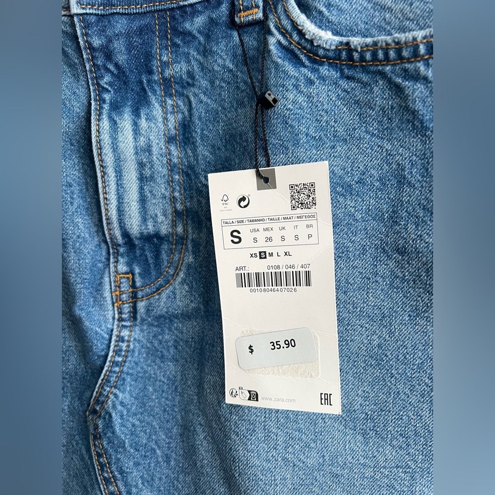 Zara Z 1975 Denim Mini Skirt, S - Picture 4 of 5